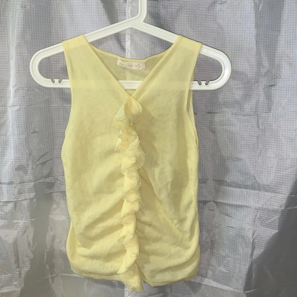 Valentino yellow ruffles woman’s tank top